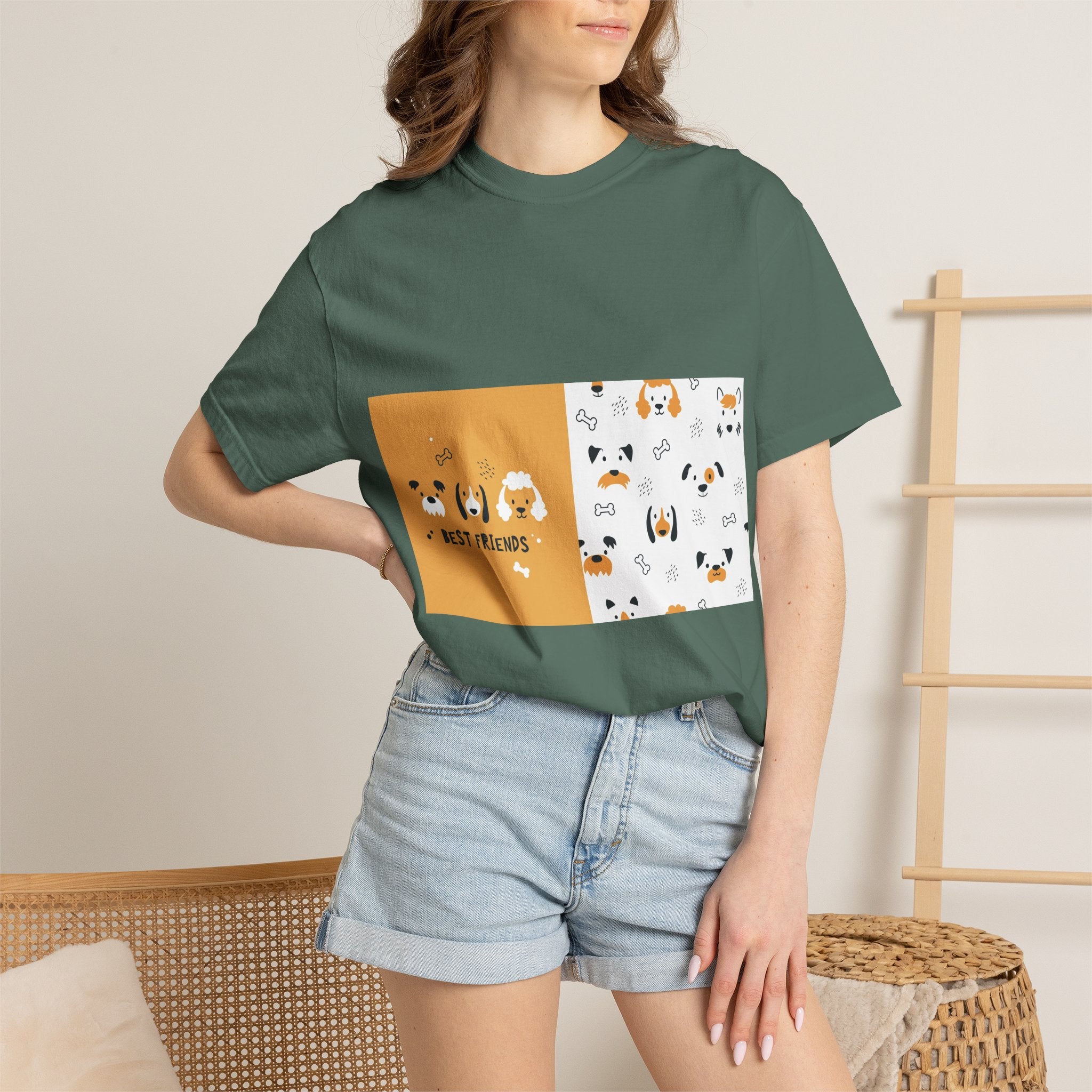 Best Friends Dog Pattern T-Shirt