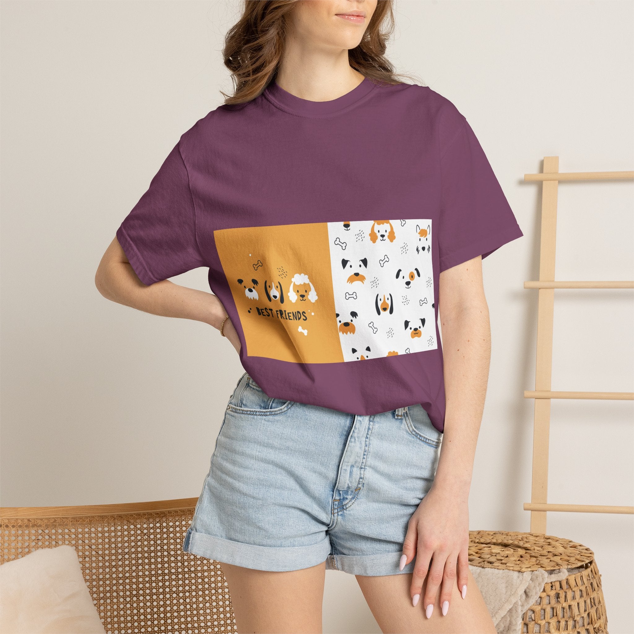 Best Friends Dog Pattern T-Shirt