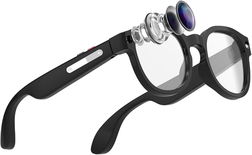 AiMB S1 Smart glass 8MP 4K HD Camera Picture Video AI Translation Voice Assistant Chatgpt ENC Bluetooth Call Music Unisex Glass & 3 lens