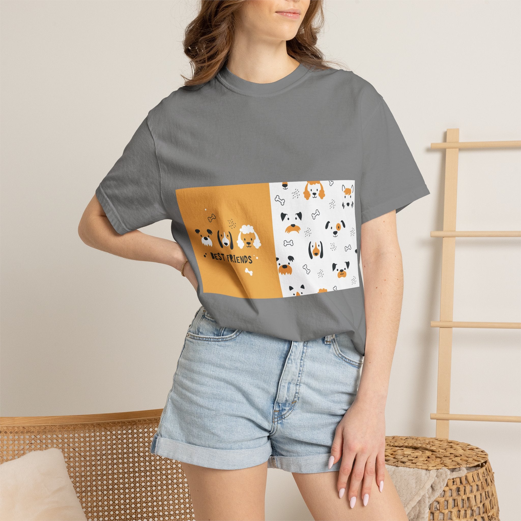 Best Friends Dog Pattern T-Shirt
