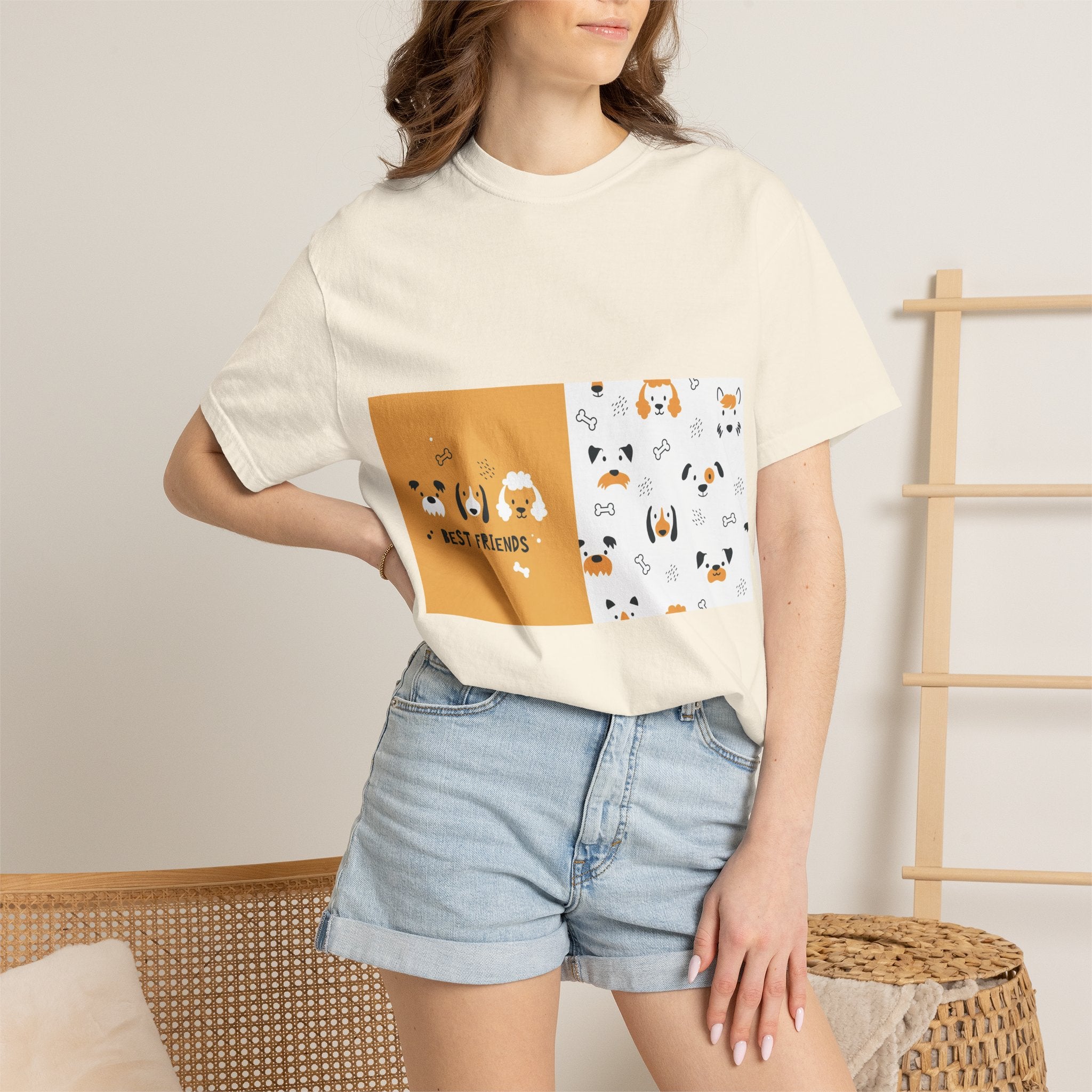 Best Friends Dog Pattern T-Shirt