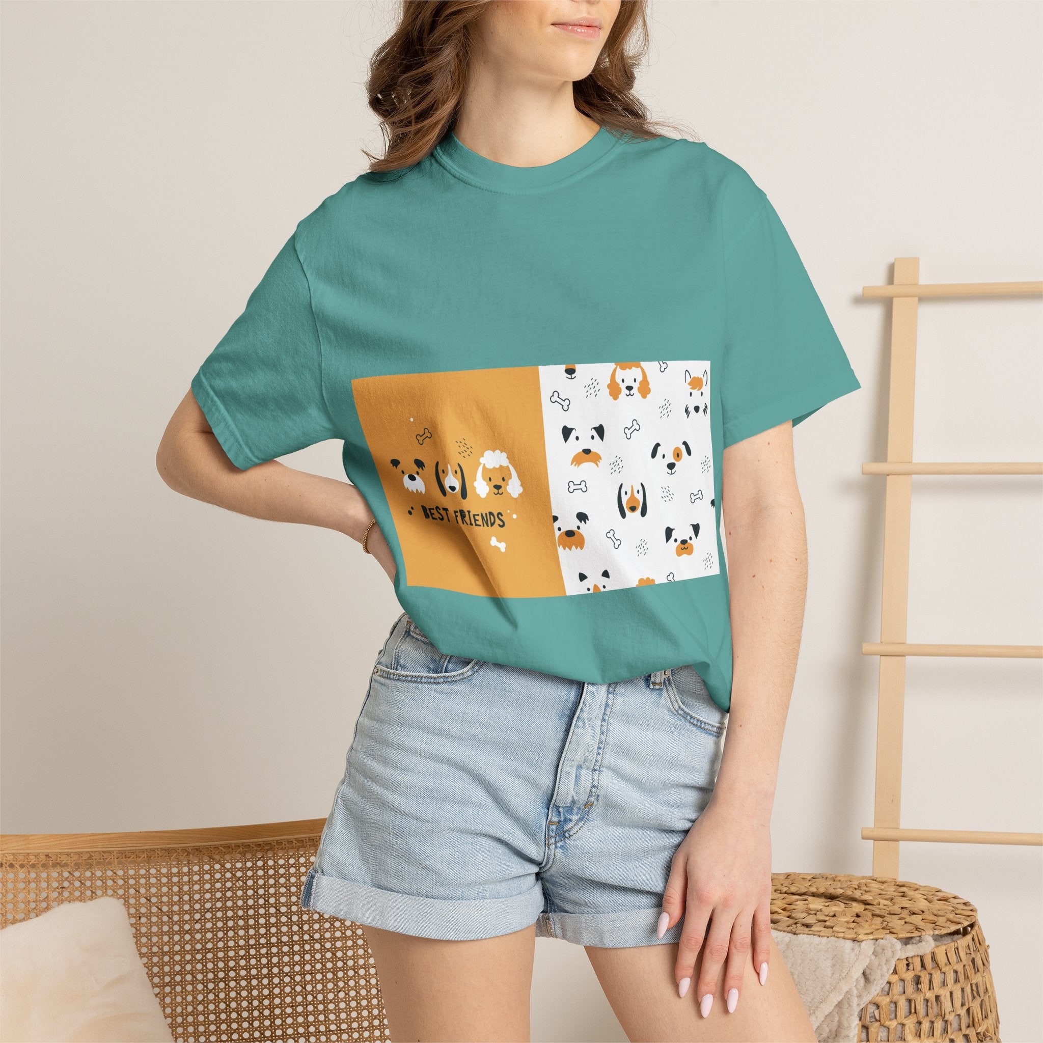 Best Friends Dog Pattern T-Shirt