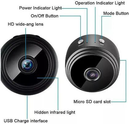 AB SmartEye Mini WiFi Security Camera – HD 1080p with Night Vision